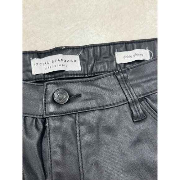 Social Standard By Sanctuary Ankle Skinny Pants Size 14 Black Viscose & Nylon - Picture 2 of 7